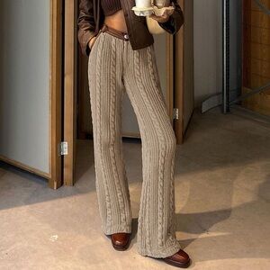 Cable Knit Tan Pants
